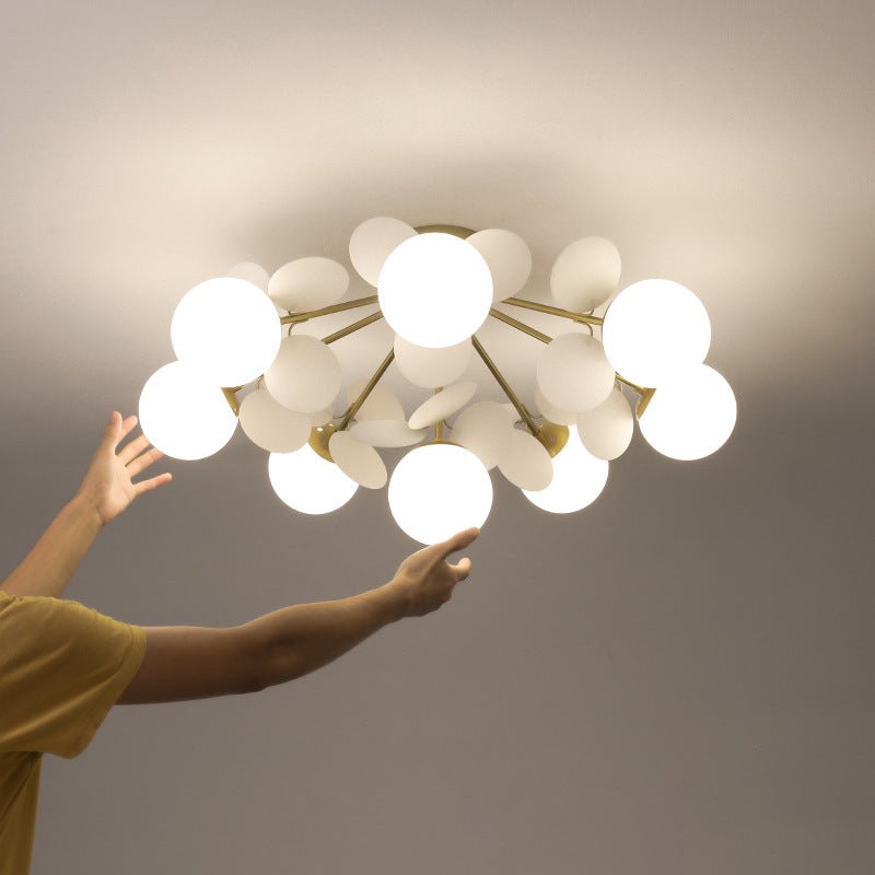 Contemporary Globe Flush Mount Ceiling Light - Metal & Glass 4/6/8 Lights for Bedroom  

Illuminate your bedroom with this modern flush mount ceiling light featuring a sleek globe design. Crafted from high-quality metal and glass, it offers versatile ligh
