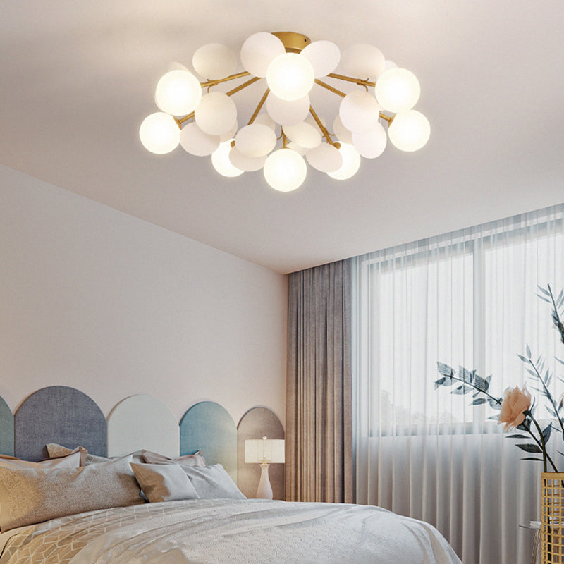 Contemporary Globe Flush Mount Ceiling Light - Metal & Glass 4/6/8 Lights for Bedroom  

Illuminate your bedroom with this modern flush mount ceiling light featuring a sleek globe design. Crafted from high-quality metal and glass, it offers versatile ligh