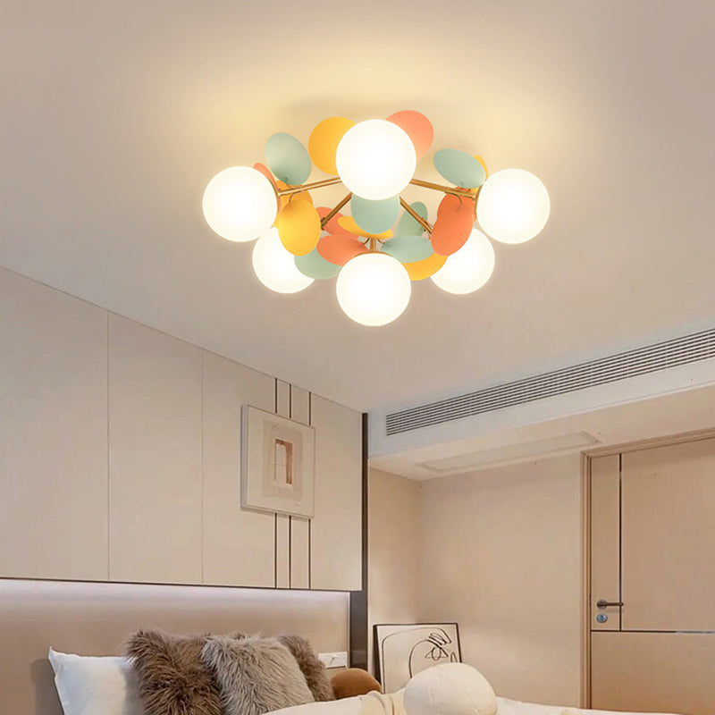 Contemporary Globe Flush Mount Ceiling Light - Metal & Glass 4/6/8 Lights for Bedroom  

Illuminate your bedroom with this modern flush mount ceiling light featuring a sleek globe design. Crafted from high-quality metal and glass, it offers versatile ligh
