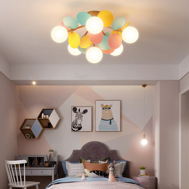 Contemporary Globe Flush Mount Ceiling Light - Metal & Glass 4/6/8 Lights for Bedroom  

Illuminate your bedroom with this modern flush mount ceiling light featuring a sleek globe design. Crafted from high-quality metal and glass, it offers versatile ligh