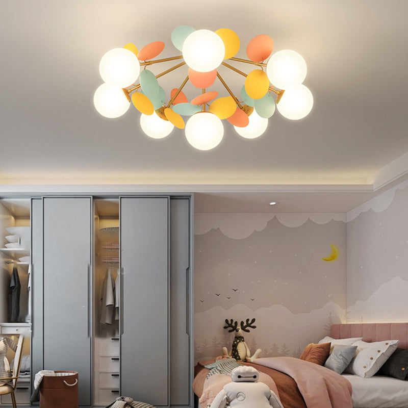 Contemporary Globe Flush Mount Ceiling Light - Metal & Glass 4/6/8 Lights for Bedroom  

Illuminate your bedroom with this modern flush mount ceiling light featuring a sleek globe design. Crafted from high-quality metal and glass, it offers versatile ligh
