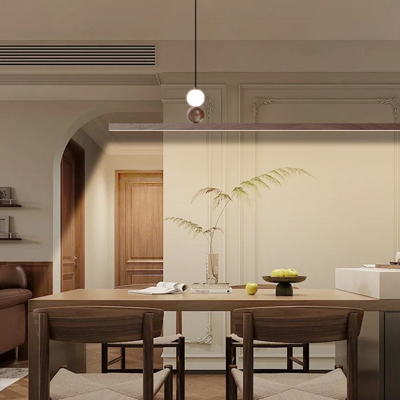 Modern Minimalist LED Island Light Chandelier - Rectangular Aluminum Acrylic Design for Dining Room