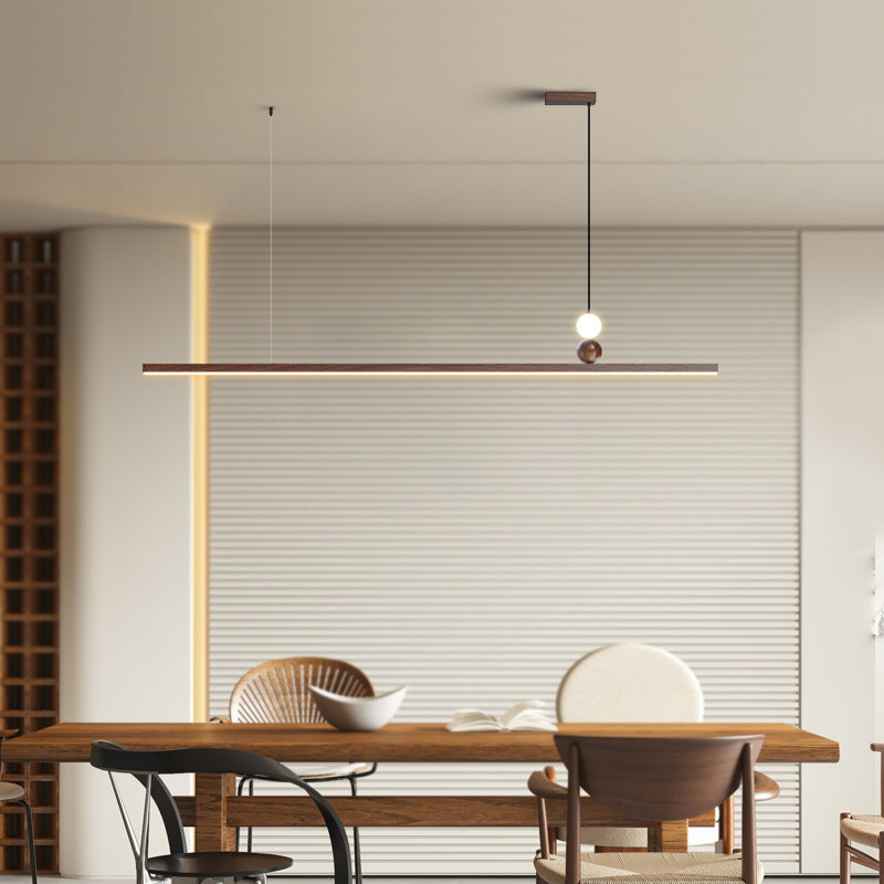 Modern Minimalist LED Island Light Chandelier - Rectangular Aluminum Acrylic Design for Dining Room