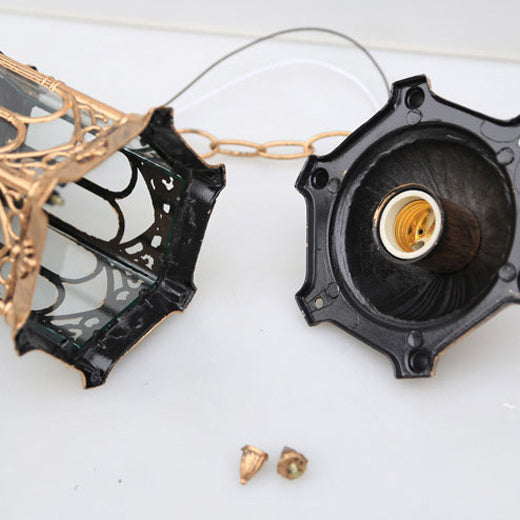 Vintage Waterproof Hexagonal Pendant Light for Outdoor Patio