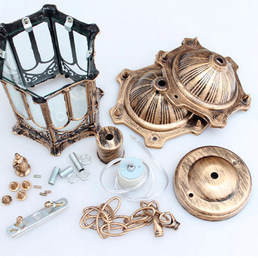 Vintage Waterproof Hexagonal Pendant Light for Outdoor Patio