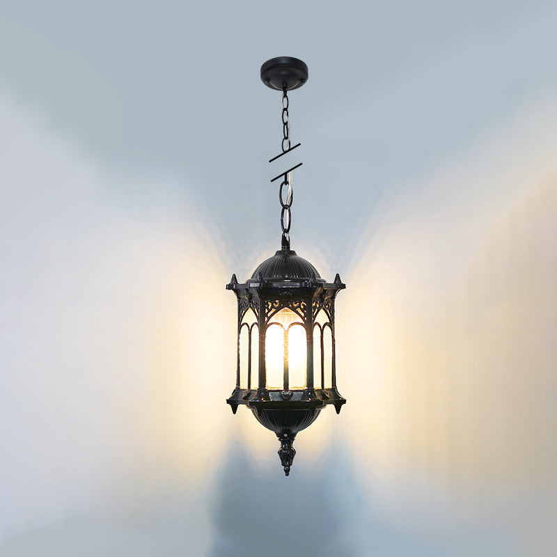 Vintage Waterproof Hexagonal Aluminum Acrylic Pendant Light for Outdoor Patio