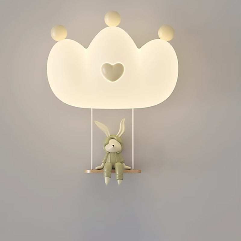 Kids Crown Animal Iron PE LED Wall Sconce Lamp for Bedroom Decor, Nursery Lighting, Children's Room Illumination, Cute Animal Wall Light, Modern Kids Decor, Adjustable LED Night Light, Playroom Wall Fixture, Kids Bedroom Accessories, Unique Animal Design