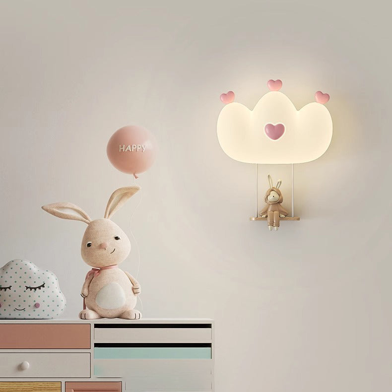 Kids Crown Animal Iron PE LED Wall Sconce Lamp for Bedroom Decor, Nursery Lighting, Children's Room Illumination, Cute Animal Wall Light, Modern Kids Decor, Adjustable LED Night Light, Playroom Wall Fixture, Kids Bedroom Accessories, Unique Animal Design