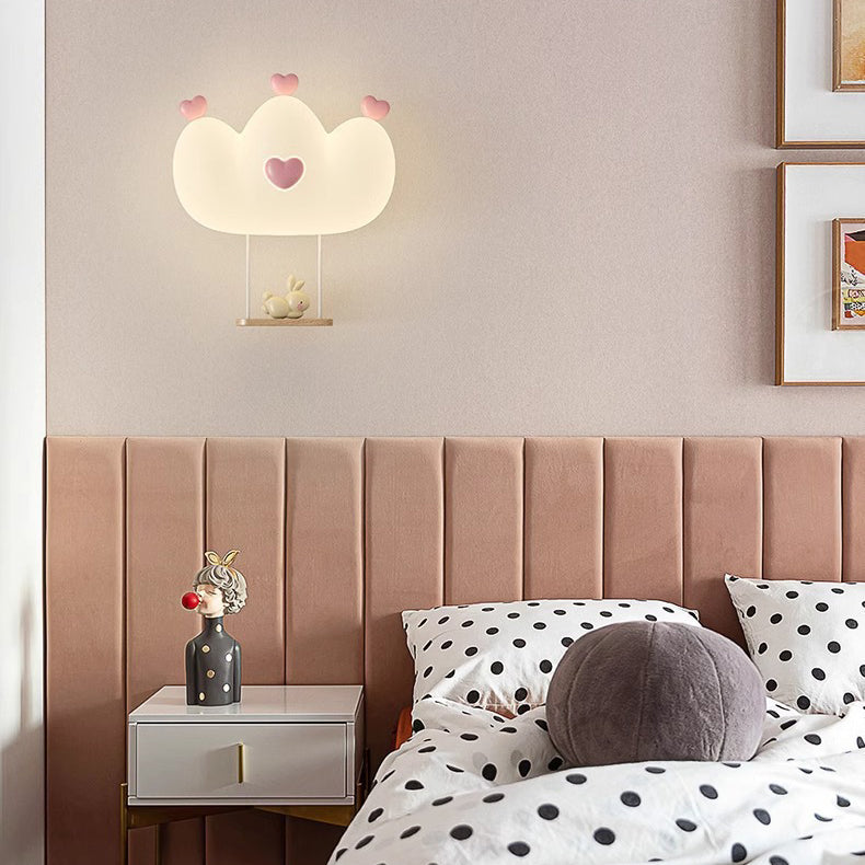 Kids Crown Animal Iron PE LED Wall Sconce Lamp for Bedroom Decor, Nursery Lighting, Children's Room Illumination, Cute Animal Wall Light, Modern Kids Decor, Adjustable LED Night Light, Playroom Wall Fixture, Kids Bedroom Accessories, Unique Animal Design