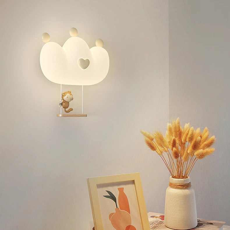 Kids Crown Animal Iron PE LED Wall Sconce Lamp for Bedroom Decor, Nursery Lighting, Children's Room Illumination, Cute Animal Wall Light, Modern Kids Decor, Adjustable LED Night Light, Playroom Wall Fixture, Kids Bedroom Accessories, Unique Animal Design