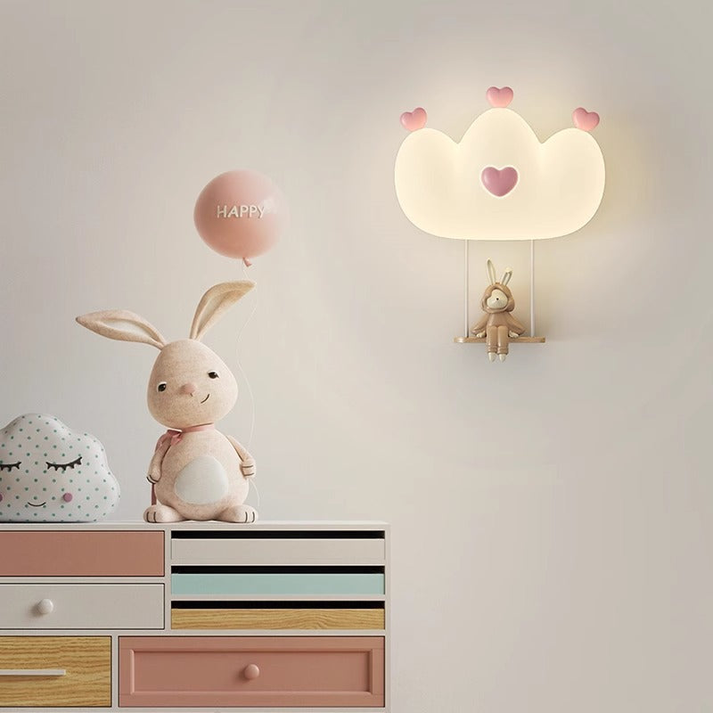 Kids Crown Animal Iron PE LED Wall Sconce Lamp for Bedroom Decor, Nursery Lighting, Children's Room Illumination, Cute Animal Wall Light, Modern Kids Decor, Adjustable LED Night Light, Playroom Wall Fixture, Kids Bedroom Accessories, Unique Animal Design