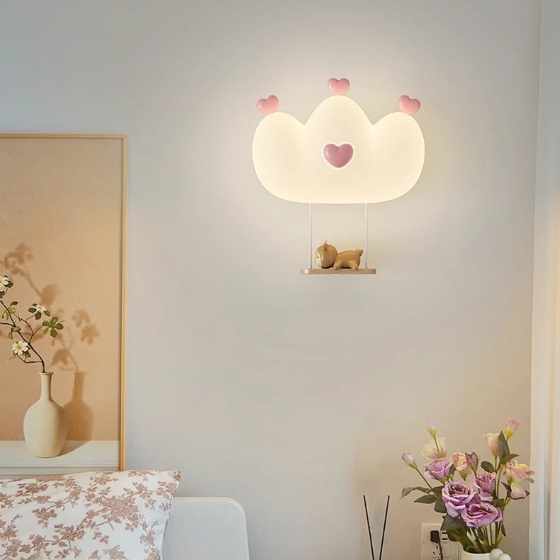 Kids Crown Animal Iron PE LED Wall Sconce Lamp for Bedroom Decor, Nursery Lighting, Children's Room Illumination, Cute Animal Wall Light, Modern Kids Decor, Adjustable LED Night Light, Playroom Wall Fixture, Kids Bedroom Accessories, Unique Animal Design