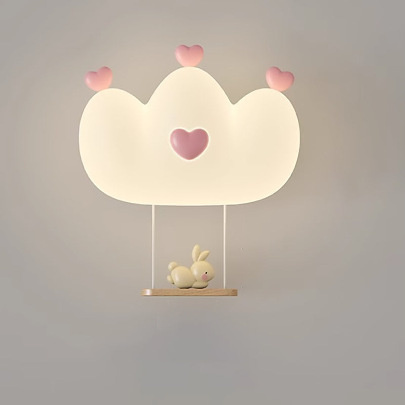 Kids Crown Animal Iron PE LED Wall Sconce Lamp for Bedroom Decor, Nursery Lighting, Children's Room Illumination, Cute Animal Wall Light, Modern Kids Decor, Adjustable LED Night Light, Playroom Wall Fixture, Kids Bedroom Accessories, Unique Animal Design