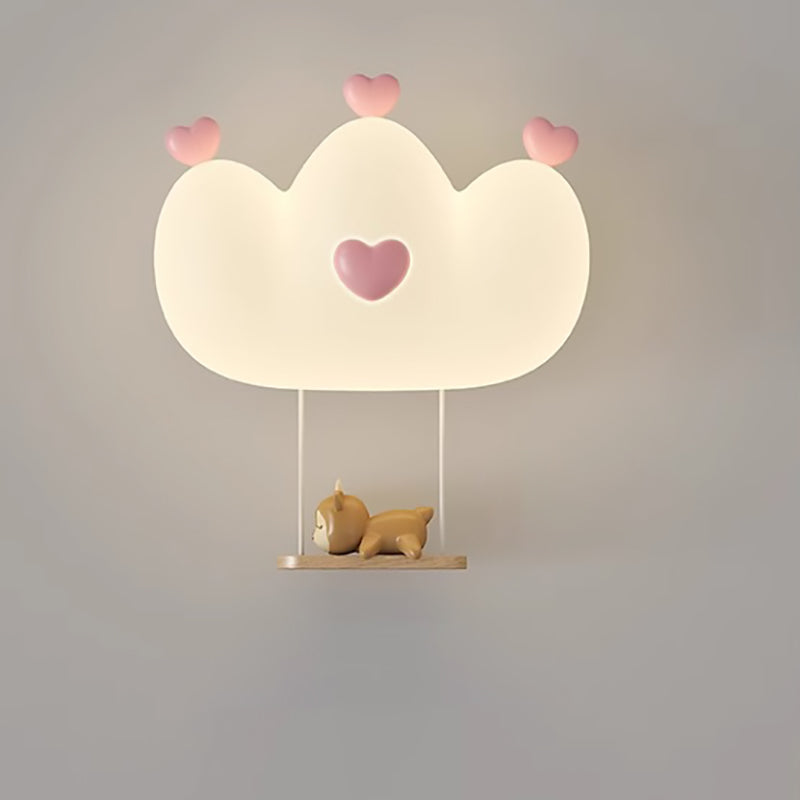 Kids Crown Animal Iron PE LED Wall Sconce Lamp for Bedroom Decor, Nursery Lighting, Children's Room Illumination, Cute Animal Wall Light, Modern Kids Decor, Adjustable LED Night Light, Playroom Wall Fixture, Kids Bedroom Accessories, Unique Animal Design
