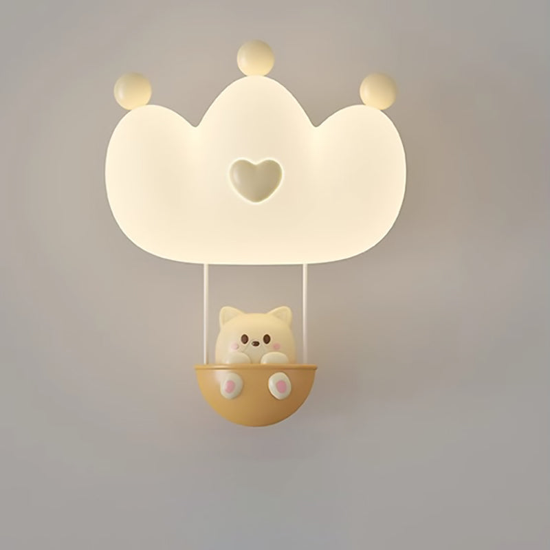 Kids Crown Animal Iron PE LED Wall Sconce Lamp for Bedroom Decor, Nursery Lighting, Children's Room Illumination, Cute Animal Wall Light, Modern Kids Decor, Adjustable LED Night Light, Playroom Wall Fixture, Kids Bedroom Accessories, Unique Animal Design