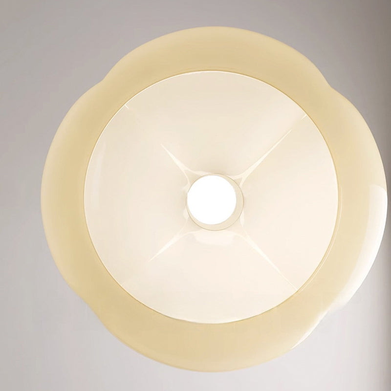 Contemporary Nordic Pumpkin Shape Iron Glass Semi-Flush Mount Light for Living Room