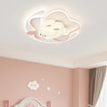 Contemporary Kids Ceiling Light Star Moon Rabbit Bear LED Flush Mount for Bedroom Nursery Playroom Metal Plastic Fixture Modern Childrens Room Lighting Decor