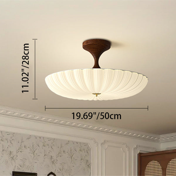Contemporary Nordic Round Striped Acrylic Shade LED Semi-Flush Mount Ceiling Light for Bedroom
