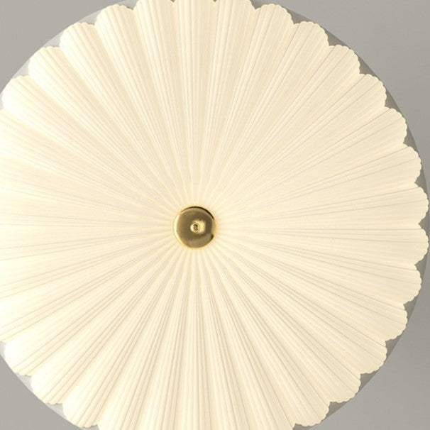 Contemporary Nordic Round Striped Acrylic Shade LED Semi-Flush Mount Ceiling Light for Bedroom