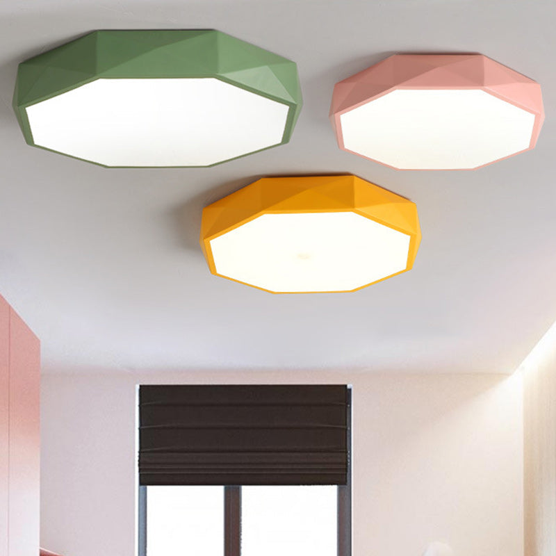 Modern Minimalist Kids Diamond Shape Iron Acrylic Shade LED Flush Mount Ceiling Light Bedroom Lighting Fixture, Stylish Nursery Lamp, Contemporary Decor, Energy Efficient Illumination, Kids Room Ceiling Light, Elegant Home Lighting, Unique Design for Chil