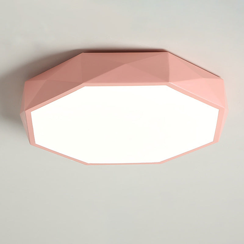 Modern Minimalist Kids Diamond Shape Iron Acrylic Shade LED Flush Mount Ceiling Light Bedroom Lighting Fixture, Stylish Nursery Lamp, Contemporary Decor, Energy Efficient Illumination, Kids Room Ceiling Light, Elegant Home Lighting, Unique Design for Chil
