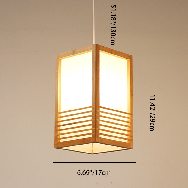 Traditional Japanese Hand-Woven Nan Bamboo Pendant Light for Living Room