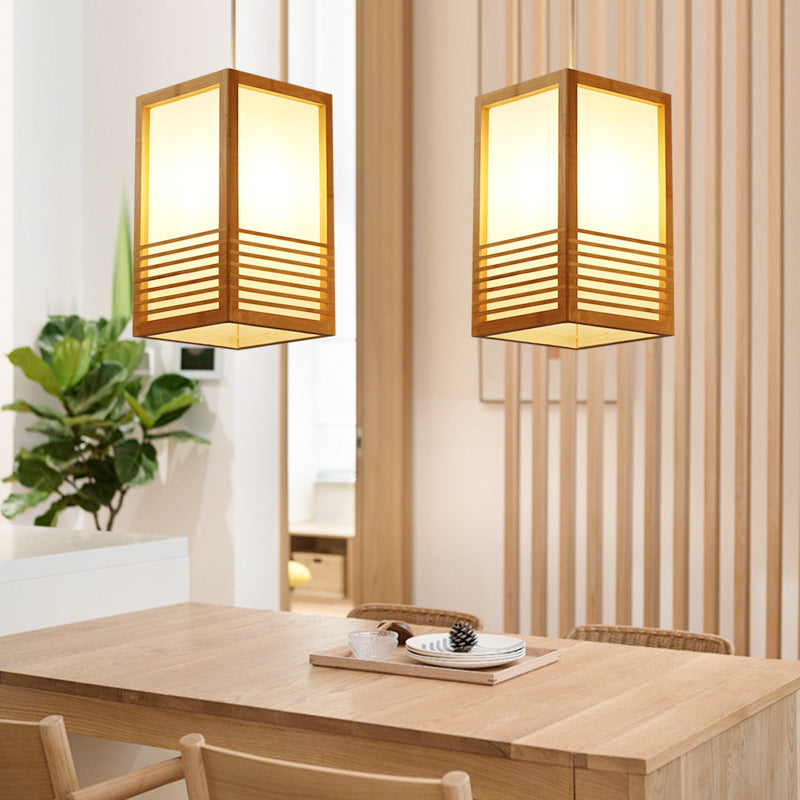 Traditional Japanese Hand-Woven Nan Bamboo Pendant Light for Living Room