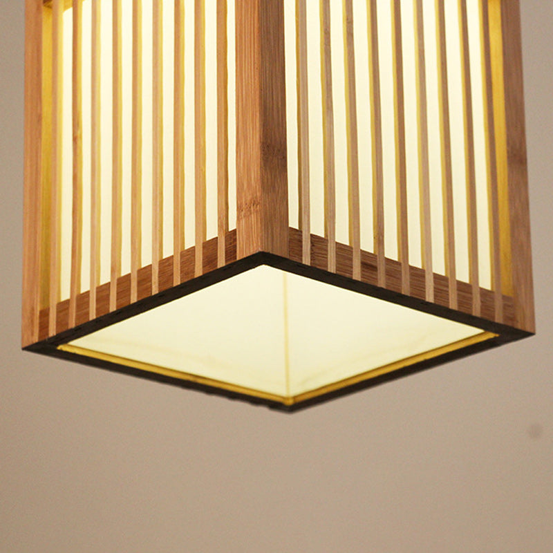 Traditional Japanese Hand-Woven Nan Bamboo Pendant Light for Living Room