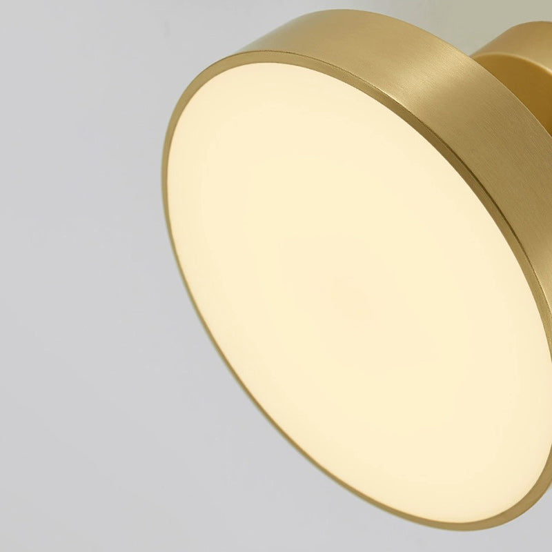 Modern Adjustable Copper LED Semi-Flush Mount Ceiling Light for Living Room