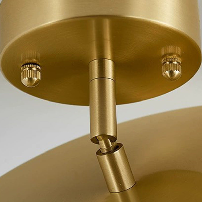 Modern Adjustable Copper LED Semi-Flush Mount Ceiling Light for Living Room
