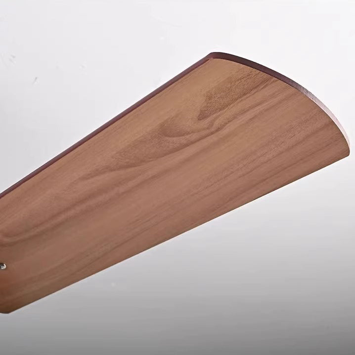 Modern Minimalist Wood Blade Ceiling Fan Light - LED, Iron & Acrylic Shade for Living Room