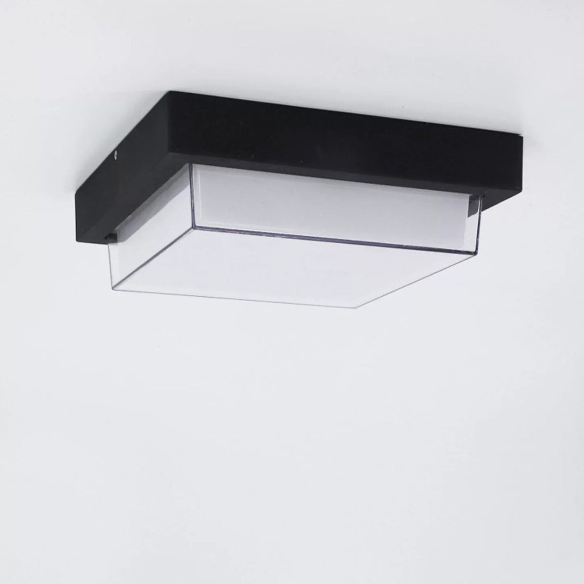 Modern Minimalist Waterproof LED Flush Mount Ceiling Light - Square Aluminum Frame for Outdoor Patio