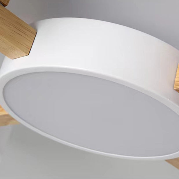 Modern Minimalist Iron Wood Acrylic LED Semi-Flush Mount Ceiling Light