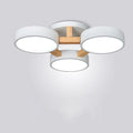 Modern Minimalist Iron Wood Acrylic LED Semi-Flush Mount Ceiling Light