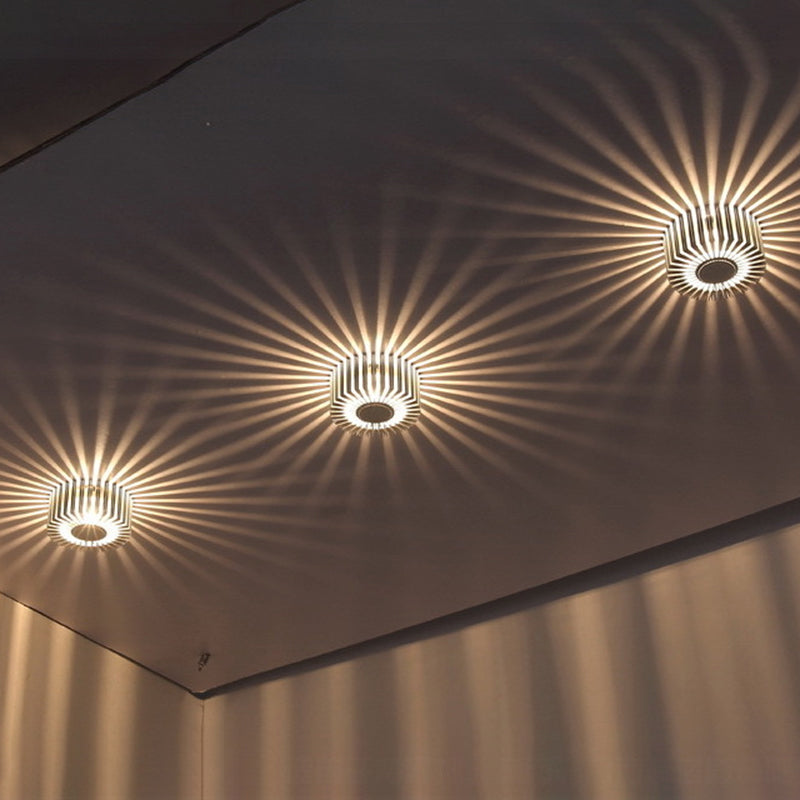 Contemporary Aluminum Round LED Flush Mount Ceiling Light for Hallway Entryway