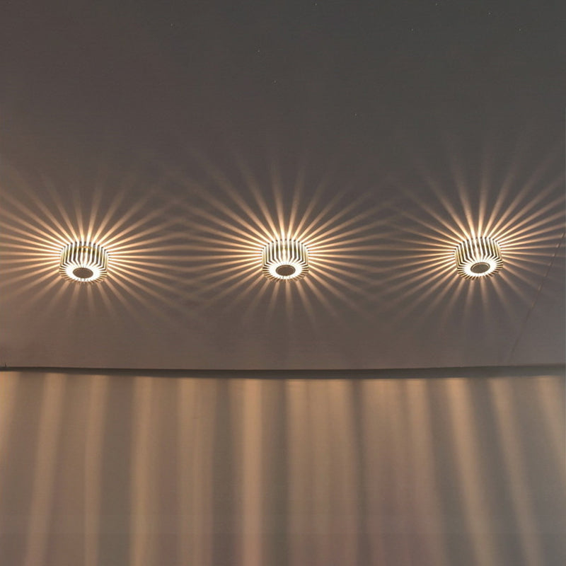 Contemporary Aluminum Round LED Flush Mount Ceiling Light for Hallway Entryway