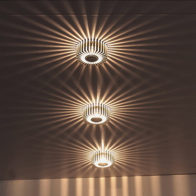 Contemporary Aluminum Round LED Flush Mount Ceiling Light for Hallway Entryway