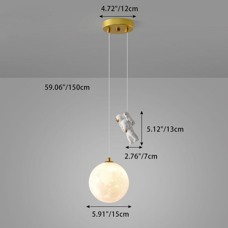 Contemporary Creative Globe Iron Plastic 1-Light Kids Pendant Light Ideal for Living Room, Stylish Kids Lighting Fixture, Modern Pendant Lamp for Children's Room, Unique Decorative Light for Playroom, Eye-Catching Ceiling Light for Kids, Fun and Functiona