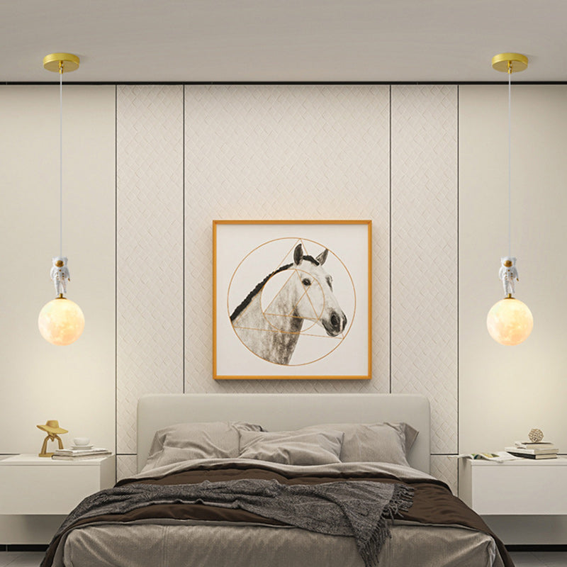 Contemporary Creative Globe Iron Plastic 1-Light Kids Pendant Light Ideal for Living Room, Stylish Kids Lighting Fixture, Modern Pendant Lamp for Children's Room, Unique Decorative Light for Playroom, Eye-Catching Ceiling Light for Kids, Fun and Functiona