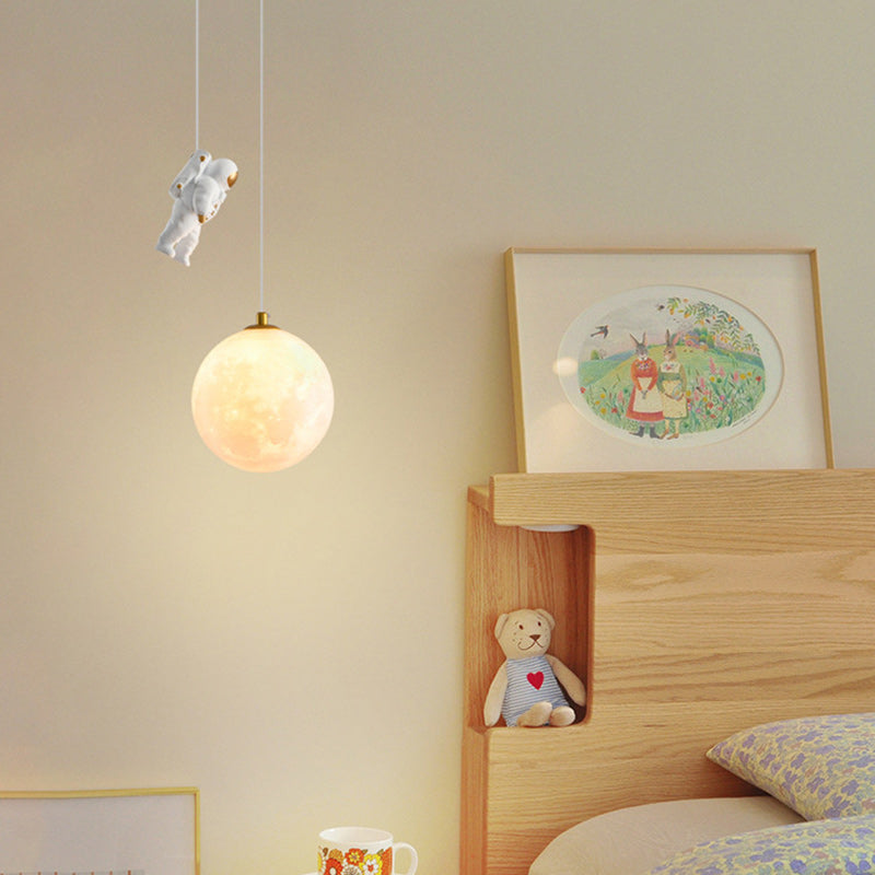 Contemporary Creative Globe Iron Plastic 1-Light Kids Pendant Light Ideal for Living Room, Stylish Kids Lighting Fixture, Modern Pendant Lamp for Children's Room, Unique Decorative Light for Playroom, Eye-Catching Ceiling Light for Kids, Fun and Functiona