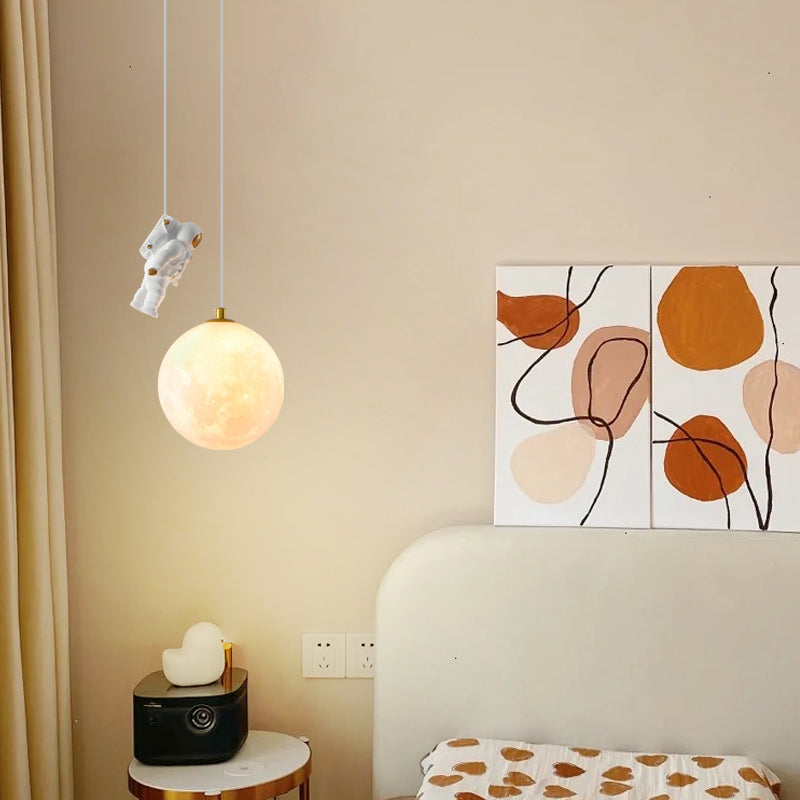 Contemporary Creative Globe Iron Plastic 1-Light Kids Pendant Light Ideal for Living Room, Stylish Kids Lighting Fixture, Modern Pendant Lamp for Children's Room, Unique Decorative Light for Playroom, Eye-Catching Ceiling Light for Kids, Fun and Functiona