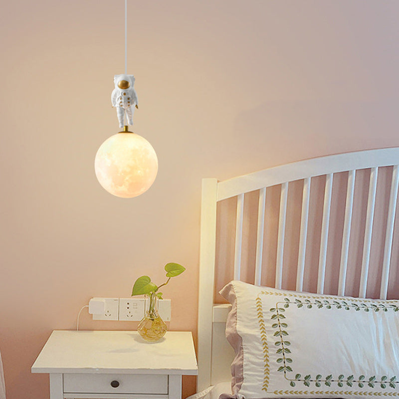 Contemporary Creative Globe Iron Plastic 1-Light Kids Pendant Light Ideal for Living Room, Stylish Kids Lighting Fixture, Modern Pendant Lamp for Children's Room, Unique Decorative Light for Playroom, Eye-Catching Ceiling Light for Kids, Fun and Functiona