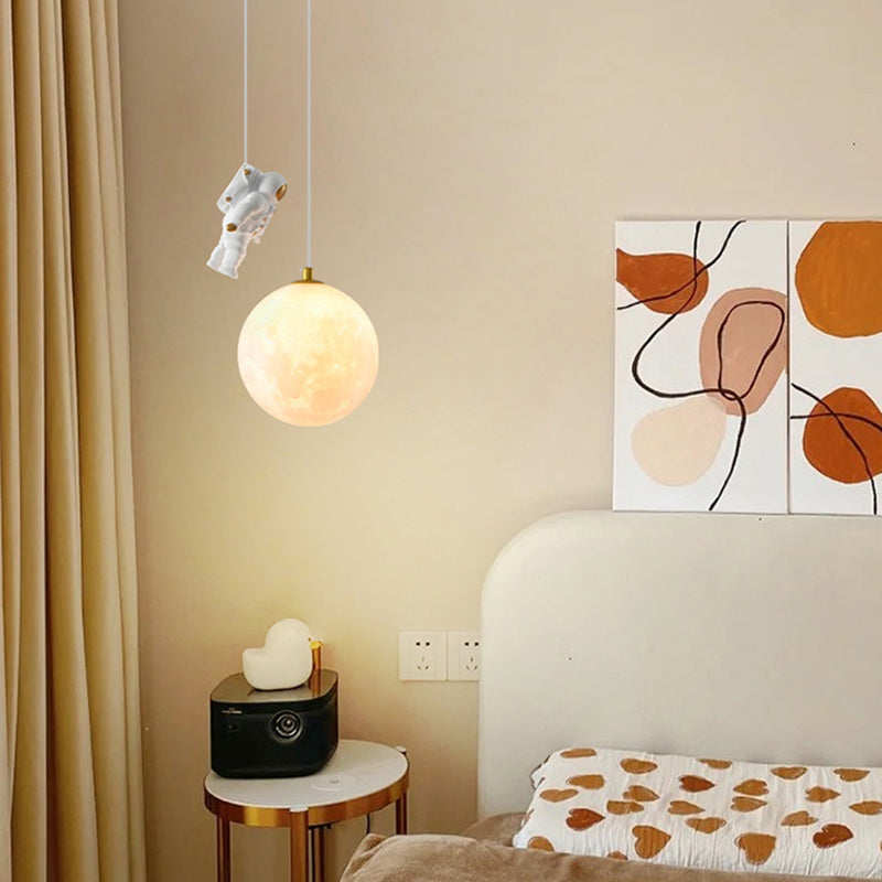 Contemporary Creative Globe Iron Plastic 1-Light Kids Pendant Light Ideal for Living Room, Stylish Kids Lighting Fixture, Modern Pendant Lamp for Children's Room, Unique Decorative Light for Playroom, Eye-Catching Ceiling Light for Kids, Fun and Functiona