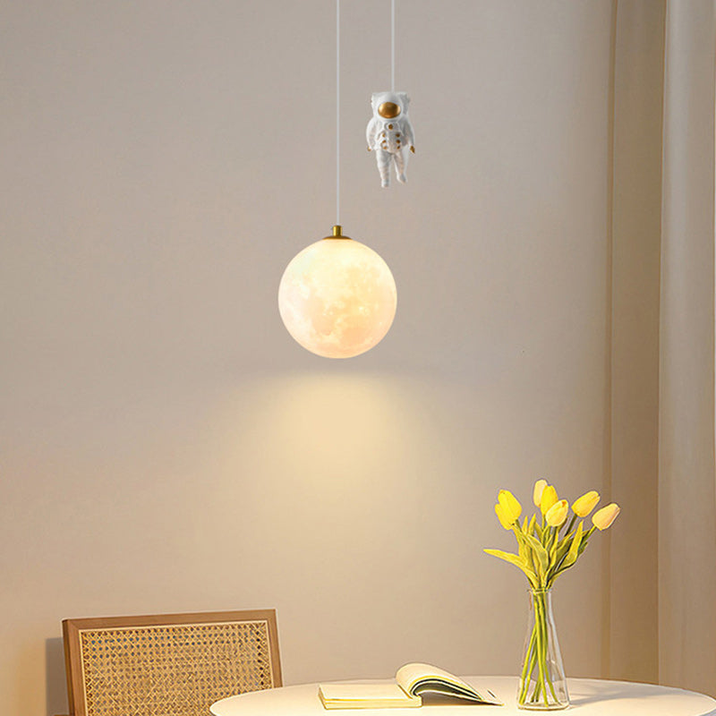 Contemporary Creative Globe Iron Plastic 1-Light Kids Pendant Light Ideal for Living Room, Stylish Kids Lighting Fixture, Modern Pendant Lamp for Children's Room, Unique Decorative Light for Playroom, Eye-Catching Ceiling Light for Kids, Fun and Functiona