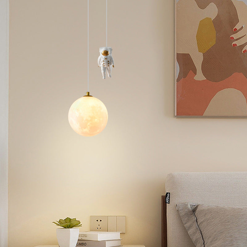 Contemporary Creative Globe Iron Plastic 1-Light Kids Pendant Light Ideal for Living Room, Stylish Kids Lighting Fixture, Modern Pendant Lamp for Children's Room, Unique Decorative Light for Playroom, Eye-Catching Ceiling Light for Kids, Fun and Functiona