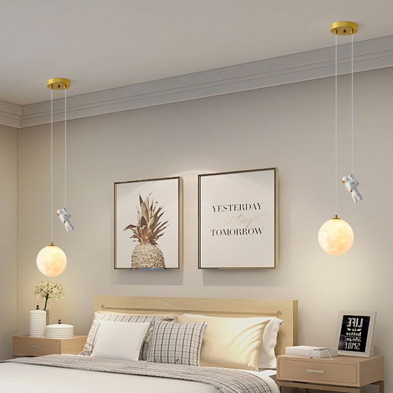 Contemporary Creative Globe Iron Plastic 1-Light Kids Pendant Light Ideal for Living Room, Stylish Kids Lighting Fixture, Modern Pendant Lamp for Children's Room, Unique Decorative Light for Playroom, Eye-Catching Ceiling Light for Kids, Fun and Functiona