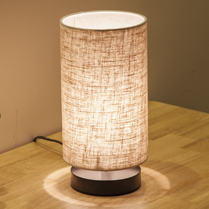 Traditional Japanese Cylinder Iron Table Lamp - 1-Light for Living Room Decor