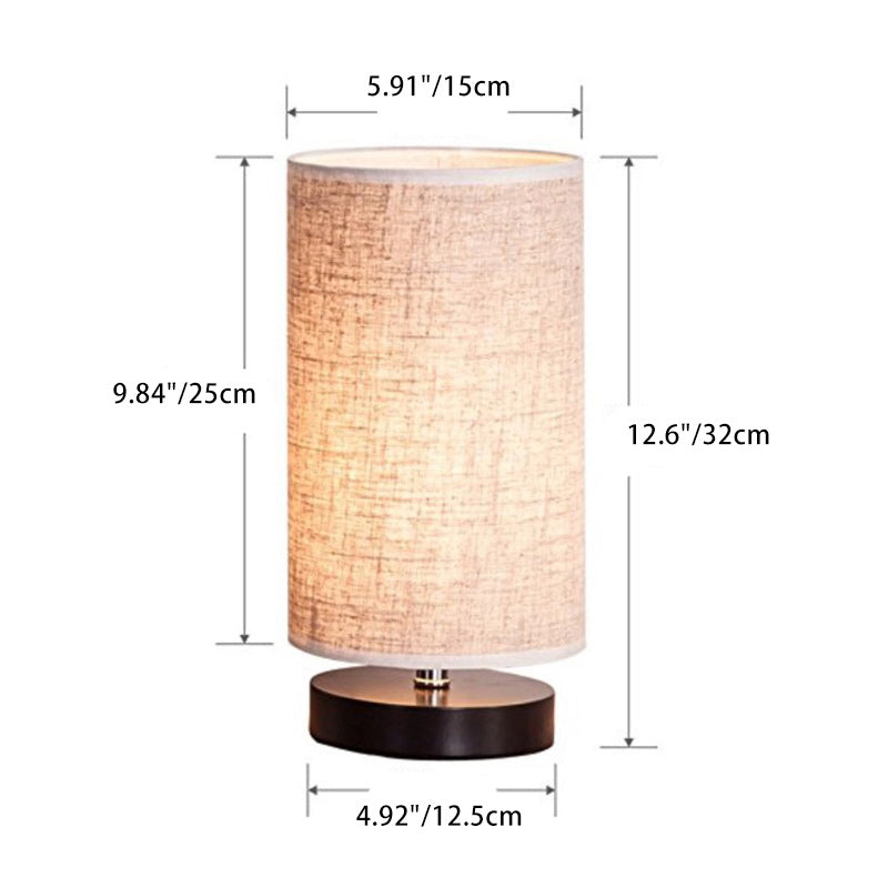 Traditional Japanese Cylinder Iron Table Lamp - 1-Light for Living Room Decor