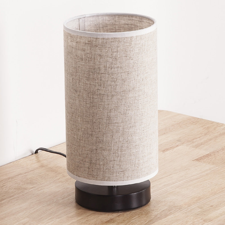 Traditional Japanese Cylinder Iron Fabric 1-Light Table Lamp for Living Room, Elegant Japanese Home Decor, Modern Lantern-Style Light Fixtures, Unique Asian-Inspired Lighting, Minimalist Iron Table Lamp for Bedroom and Living Room, Stylish Ambient Lightin