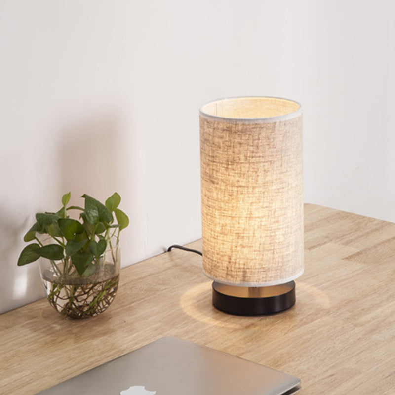 Traditional Japanese Cylinder Iron Table Lamp - 1-Light for Living Room Decor